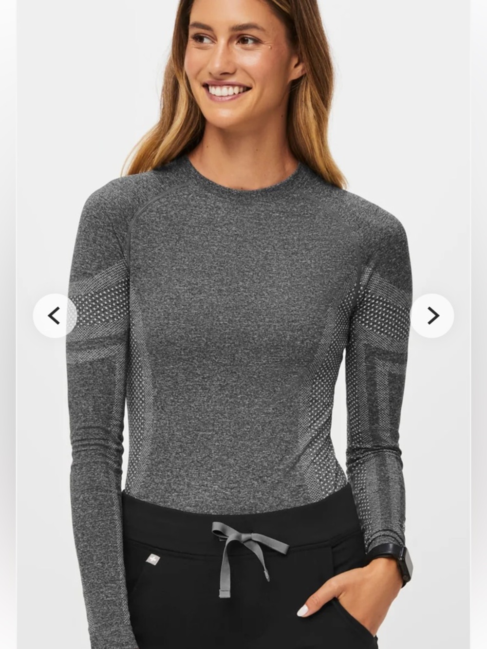 FIGS Women’s Graphite Salta Seamless — Longsleeve Underscrub